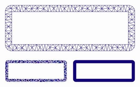 Rectangle Frame Vector Mesh Carcass Model and Triangle Mosaic Icon Illustrazione stock