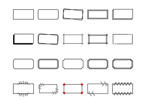 Rectangle frames border set in vintage style. Stock Illustration