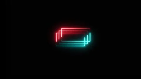 Rectangle frames with Light Lines Moving animation isolated on black background Stock Footage 321299178