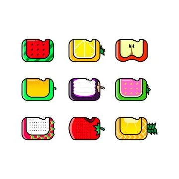 Rectangle Fruit Icon Stock Illustration