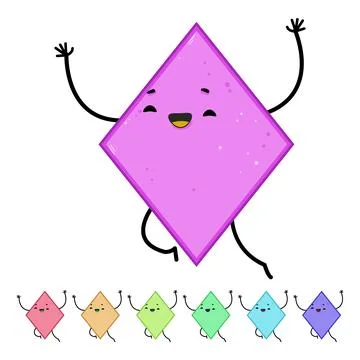 Rectangle geometric shape character cartoon vector graphic Stock Illustration
