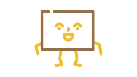 Rectangle geometric shape character color icon animation Stock Footage 327273281