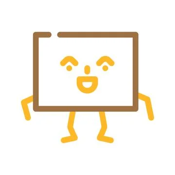 Rectangle geometric shape character color icon vector illustration Stock Illustration