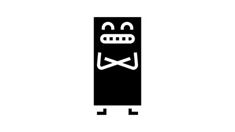 Rectangle geometric shape character glyph icon animation Stock Footage 326159857