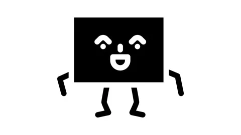 Rectangle geometric shape character glyph icon animation Stock Footage 326747378