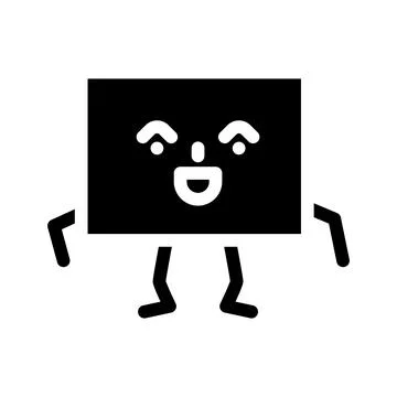 Rectangle geometric shape character glyph icon vector illustration Illustrazione stock