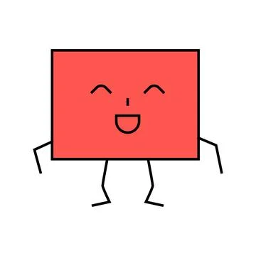 Rectangle geometric shape character icon color illustration 库存插图