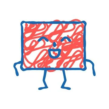Rectangle geometric shape character icon doodle illustration 库存插图