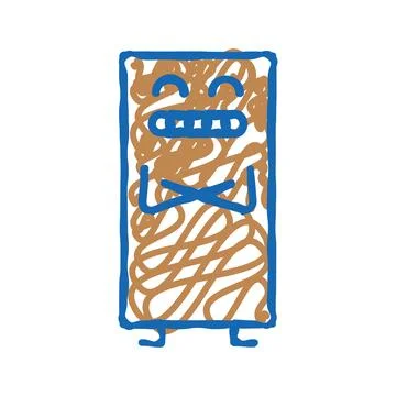 Rectangle geometric shape character icon doodle illustration Stockillustratie