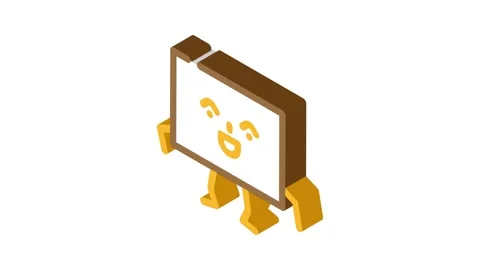 Rectangle geometric shape character isometric icon animation Stock Footage 327295894