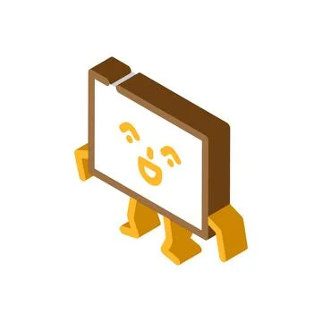 Rectangle geometric shape character isometric icon vector illustration Stock Illustration