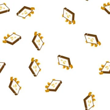 Rectangle geometric shape character isometric icon seamless pattern Illustrazione stock