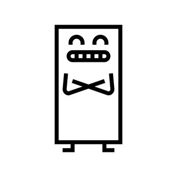 Rectangle geometric shape character line icon vector illustration Illustrazione stock