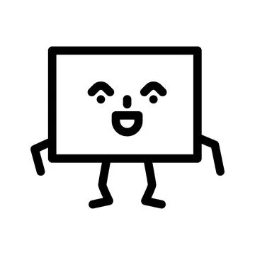 Rectangle geometric shape character line icon vector illustration Stock Illustration