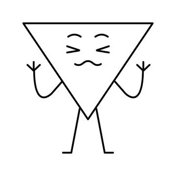 Rectangle geometric shape character line icon vector illustration Stock Illustration