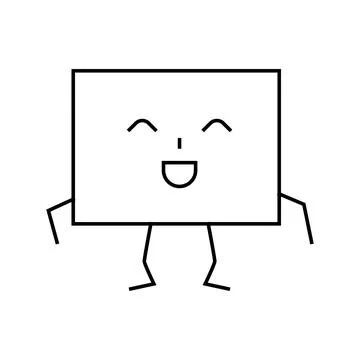 Rectangle geometric shape character line icon vector illustration Stock Illustration