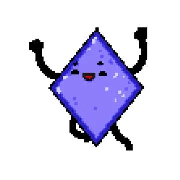 Rectangle geometric shape character pixel art vector illustration Stock Illustration