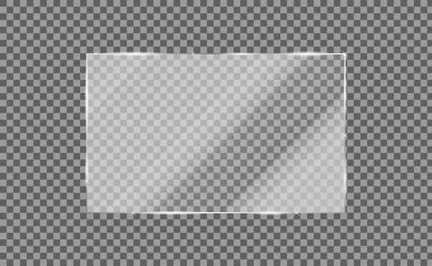 Rectangle glass frame on transparent background Stock Illustration