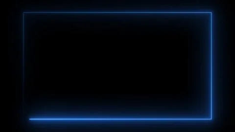 Rectangle glowing neon frame background animation, Glowing neon rectangle border Stock Footage 322019064