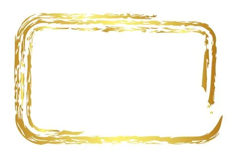 Rectangle gold crayon vector simple sketch, isolated on white 스톡 일러스트