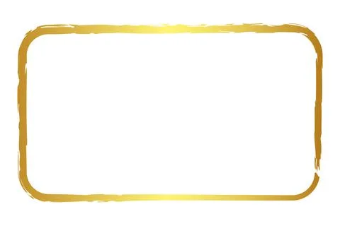 Rectangle gold crayon vector simple sketch, isolated on white Stock Illustration