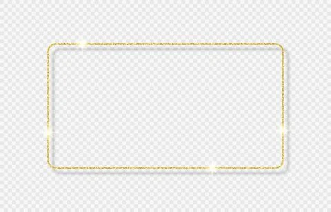 Rectangle gold glitter frame border for web presentation Stock Illustration