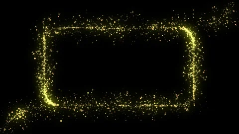 Rectangle Gold Particles Trail Stock Footage 257706957
