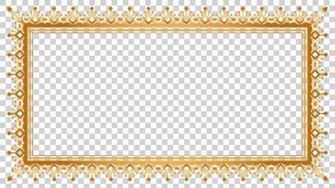 Rectangle Golden Certificate Border Pattern Line Photo Frame Islamic Wedding 스톡 일러스트