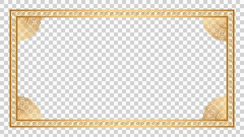 Rectangle Golden Certificate Border Pattern Line Photo Frame Islamic Wedding イラスト素材
