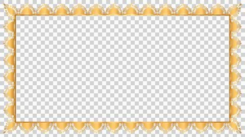 Rectangle Golden Certificate Border Pattern Line Photo Frame Islamic Wedding Stock Photos