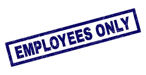 Rectangle Grunge EMPLOYEES ONLY Stamp Stock Illustration