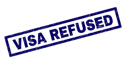 Rectangle Grunge VISA REFUSED Stamp Stock Illustration
