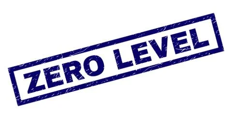 Rectangle Grunge ZERO LEVEL Stamp Stock Illustration
