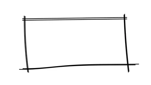Rectangle hand drawn scribble on white background. Stop motion animation. Stock Footage 272479096