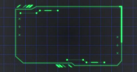 Rectangle hud interface dynamic moving shapes. Stream starting bg. Technolo.. Illustrazione stock