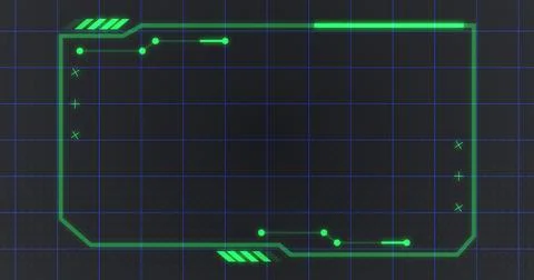 Rectangle hud interface dynamic moving shapes. Stream starting bg. Technolo.. Illustrazione stock