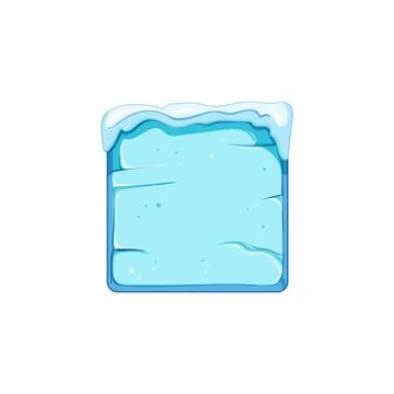 Rectangle ice game button cartoon vector illustration Illustrazione stock