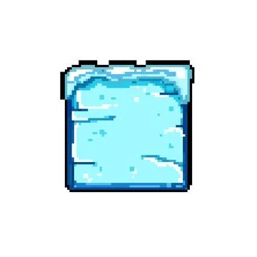 Rectangle ice game button pixel art vector illustration Stock Illustration