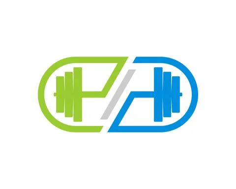 Rectangle infinity shape with gym barbell inside Illustrazione stock