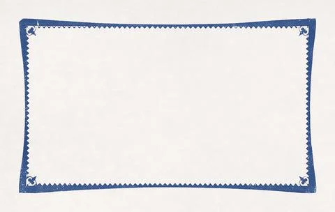 Rectangle with inner serrated blue border and corner ornaments Illustrazione stock