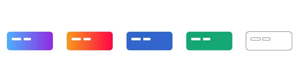 Rectangle Input Field Form Icon Set Stock Illustration