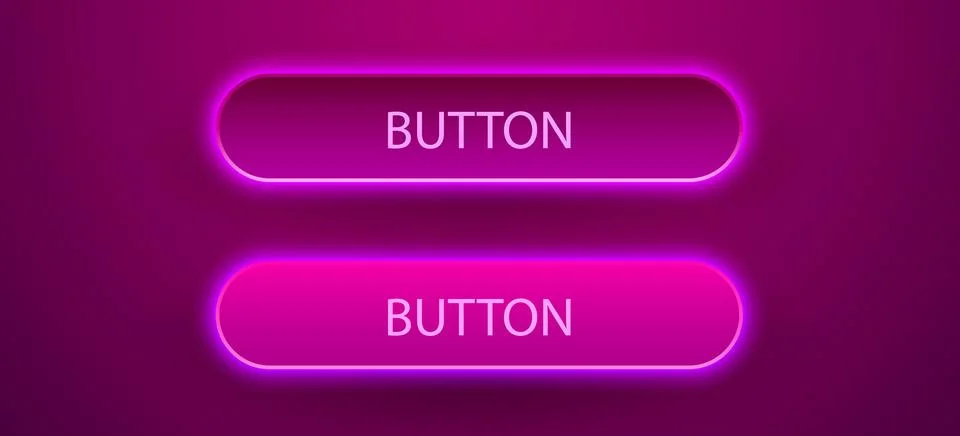 Rectangle isolated futuristic neon button set. Design for empty emblem Stockillustratie