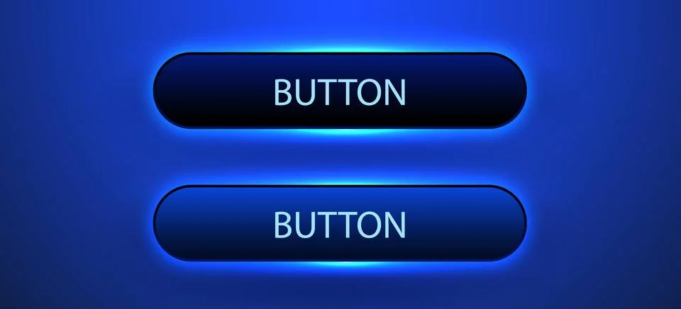 Rectangle isolated futuristic neon button set. Design for empty emblem Illustrazione stock