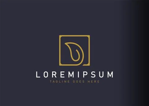 Rectangle leaf logo design. Icon vector illustration of minimalist rectangle  Illustration