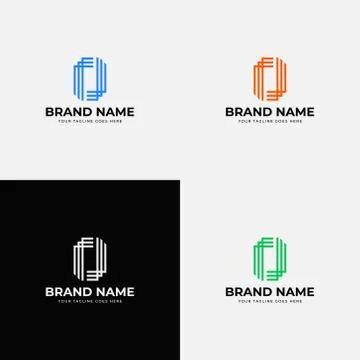 Rectangle line art style creative modern Initial letter o logo design vector  스톡 일러스트