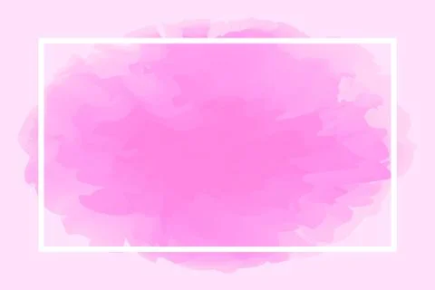 Rectangle line white on abstract pink soft background, empty frame on pink Illustrazione stock