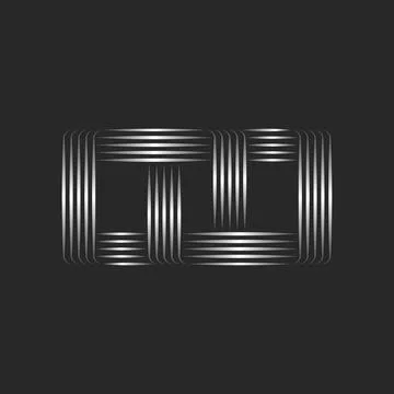 Rectangle logo, many parallel metal lines and intersecting patterns of stripe イラスト素材