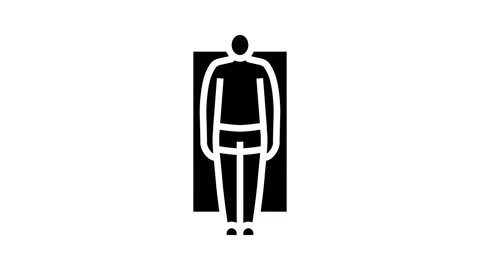 Rectangle male body type glyph icon animation Stock Footage 326158766