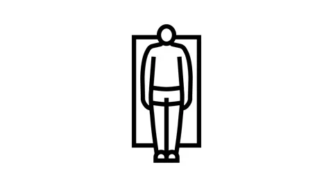 Rectangle male body type line icon animation Stock Footage 326137193