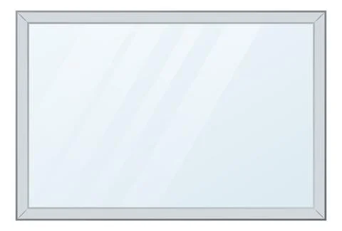 Rectangle mirror. Interior decoration. Shiny reflective glass Stock Illustration